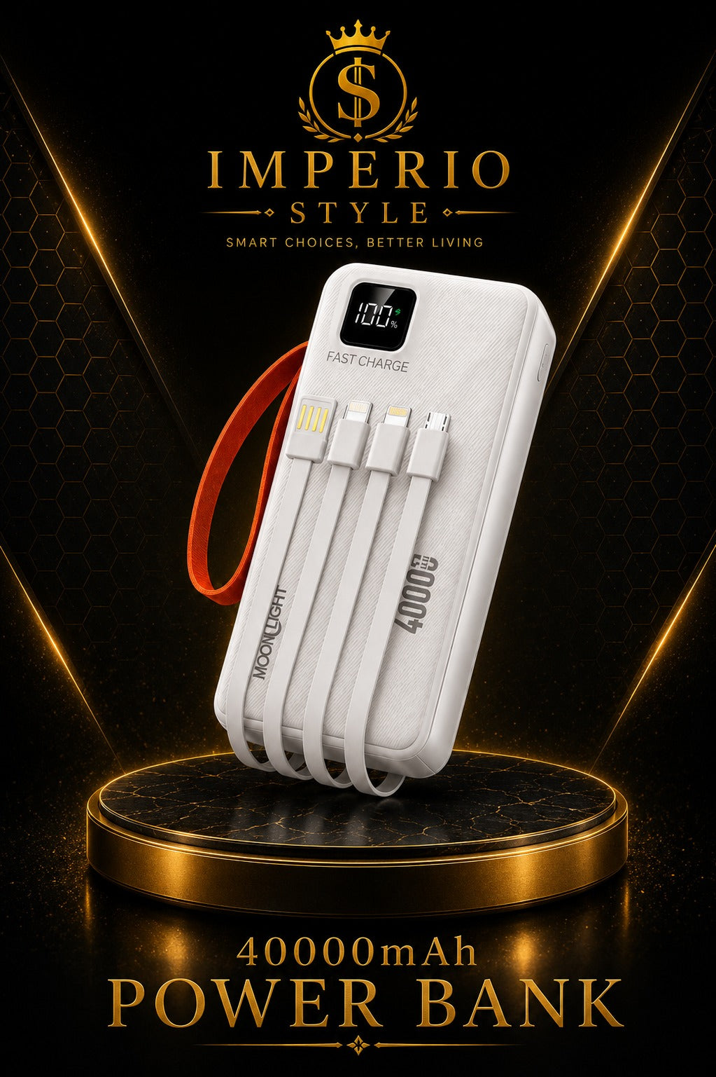 Moon Light Power Bank 40000mAh P-5 – Fast Charging Portable Power Bank