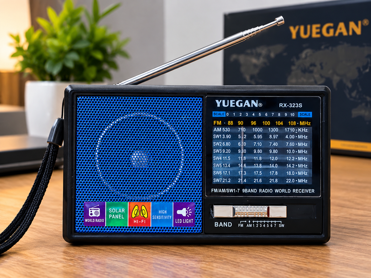 YUEGAN RX-321S Solar Radio – FM/AM/SW 1-7 Bands World Receiver with LED Light