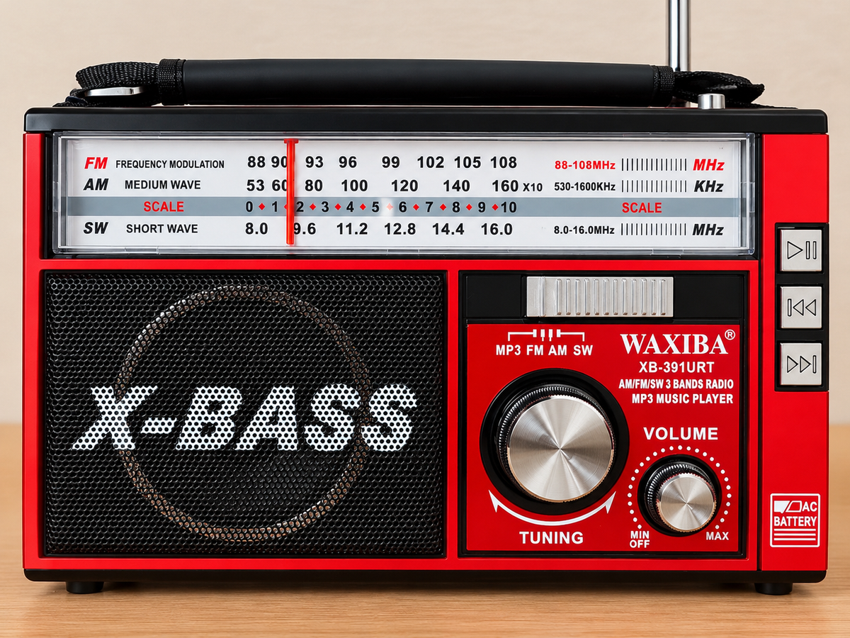 WAXIBA XB-391URT X-BASS Vintage 3-Band Radio MP3 Music Player