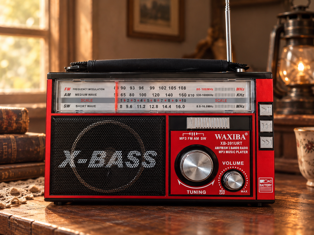 WAXIBA XB-391URT X-BASS Vintage 3-Band Radio MP3 Music Player