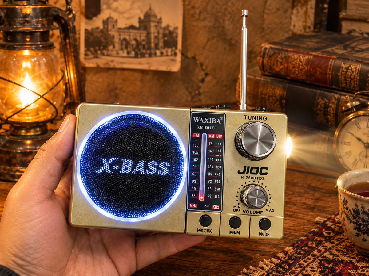 WAXIBA XB-891BT Retro Portable Radio | Bluetooth, FM/AM/SW, MP3 & Built-in LED Torch