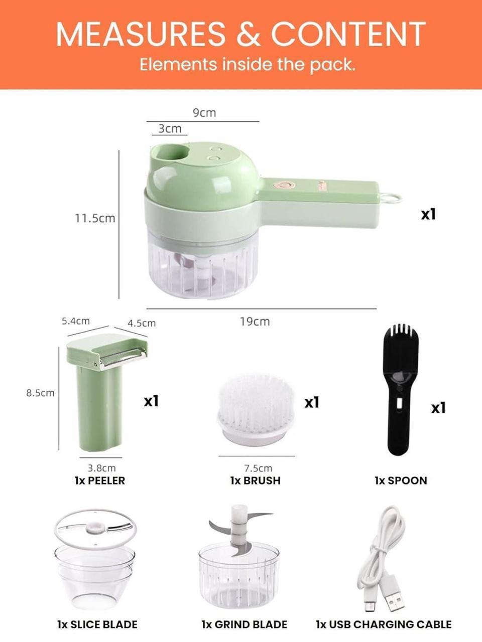 Electric Food Chopper – Powerful One-Touch Mini Food Processor for Vegetables, Fruits & More