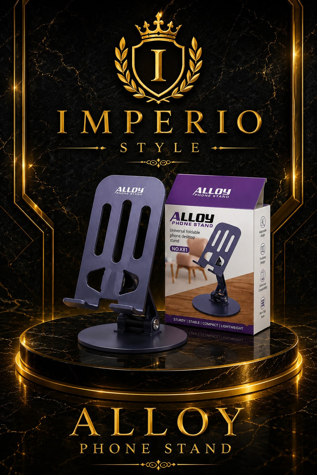 📱 Premium Metal Adjustable Mobile Phone Stand – Foldable Desktop Holder