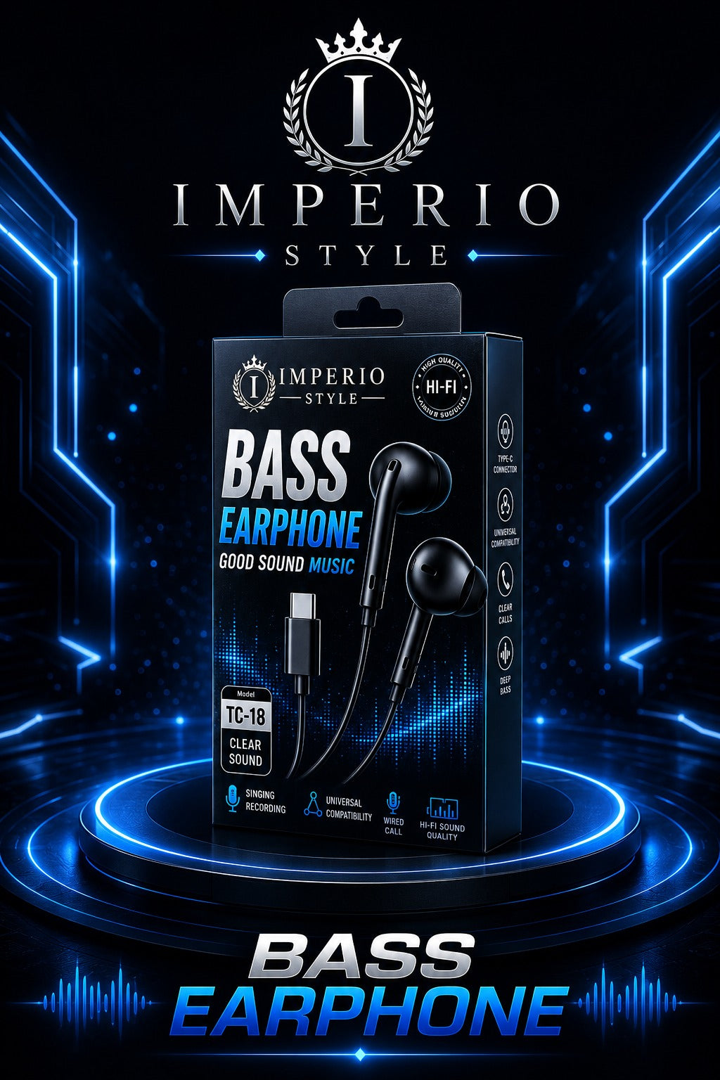 Moon Light  Handsfree – Universal Wired Earphones with Clear Sound & Deep Bass