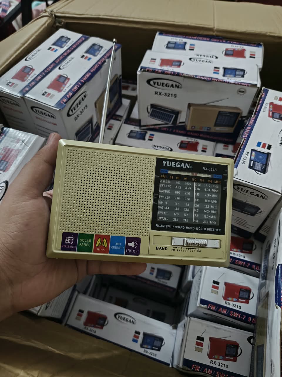 YUEGAN RX-321S Solar Radio – FM/AM/SW 1-7 Bands World Receiver with LED Light