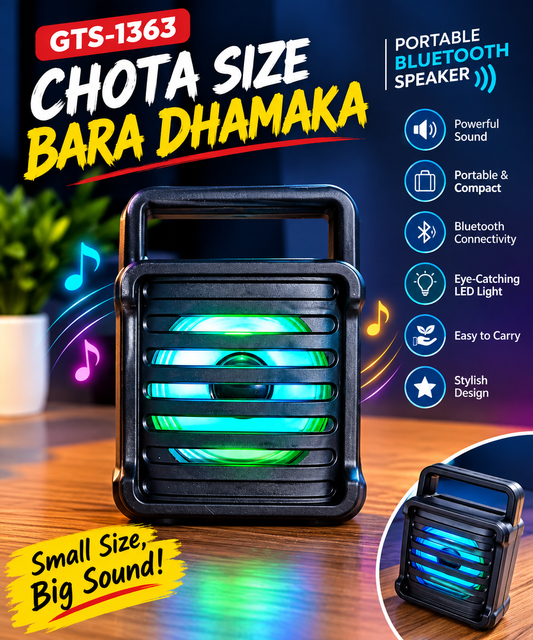GTS-1363 Bluetooth Speaker – Chhota Size, Bara Dhamaka 🔥