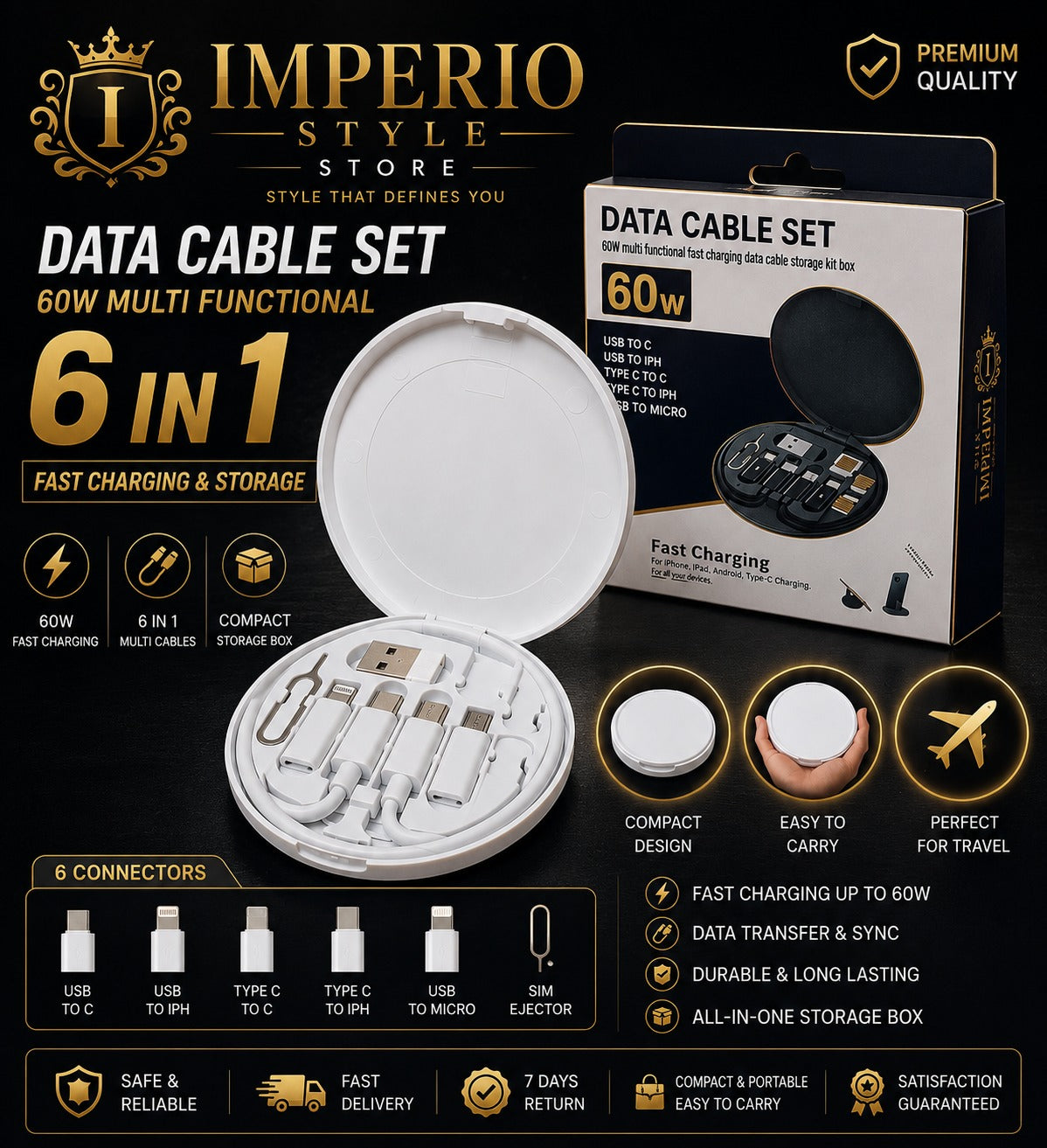 ⚡ Fast Charging Data Cable Set – Multi Cable Pack