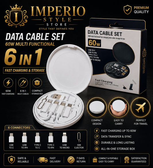 ⚡ Fast Charging Data Cable Set – Multi Cable Pack