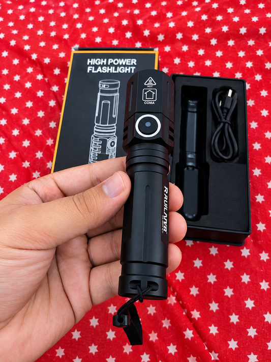 Rechargeable High Power LED Flashlight – Compact, Powerful & Portable Torch