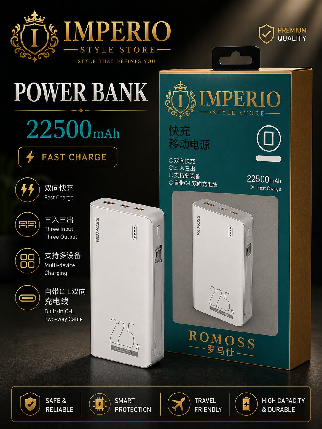 🔋 Romoss 20000mAh Fast Charging Power Bank