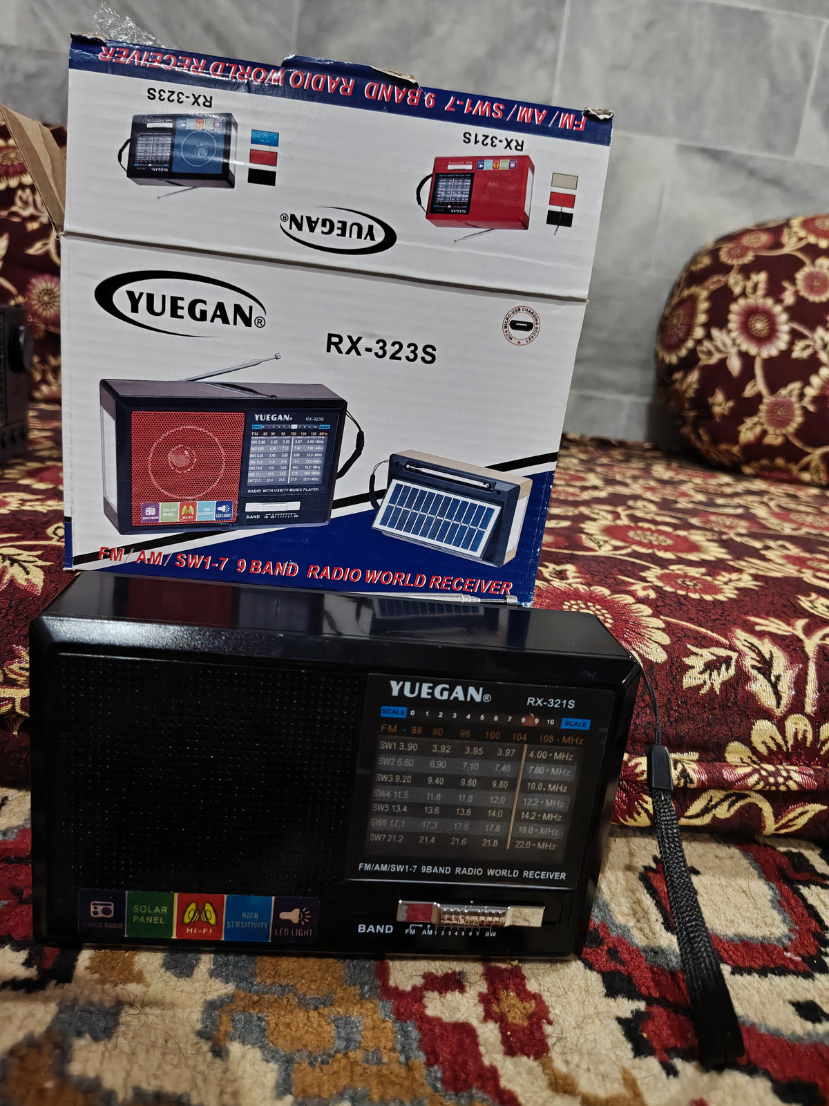 YUEGAN RX-321S Solar Radio – FM/AM/SW 1-7 Bands World Receiver with LED Light