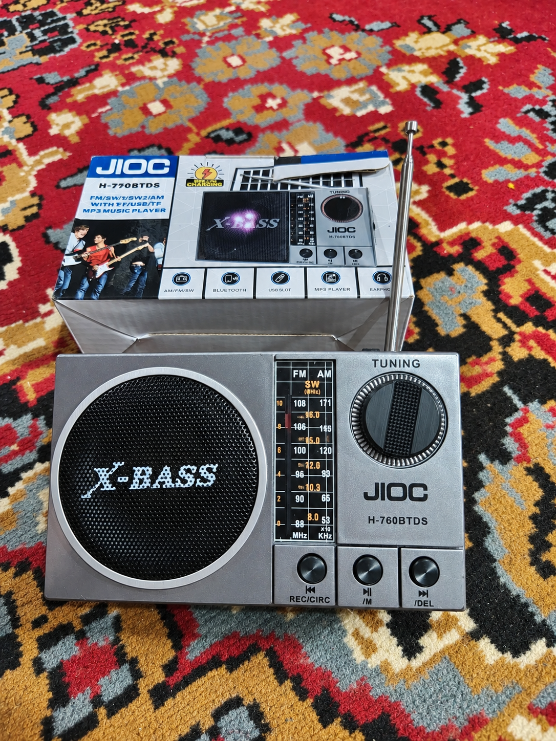 JIOC X-BASS H-760BTDS Retro Radio – FM/AM/SW, Bluetooth, USB & TF Card Music Player